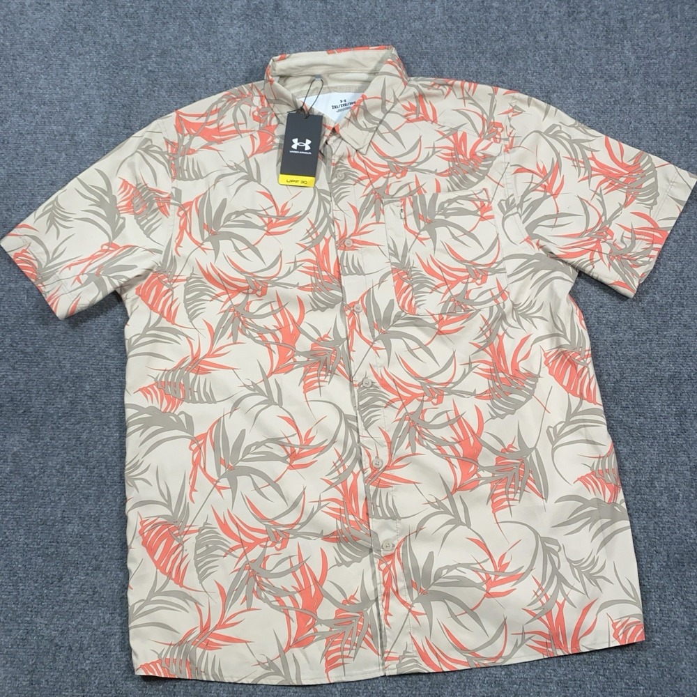 Under Armour UPF 30 Dockside SS Novelty  Button Shirt  Men's  Size 2XL XXL *READ